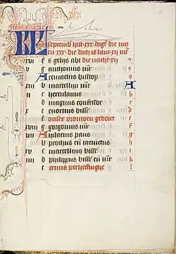 September in het Bout Psalter-getijdenboek