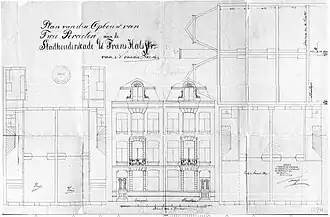 De bouwtekening van het gebouw
