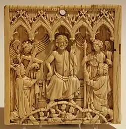 Bovendeel van een diptiek met laatste oordeel, 1300-1325, Frankrijk