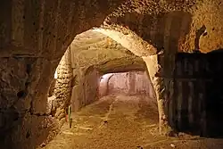 Onderaardse gang onder het kasteel