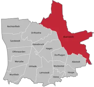 Ligging Bramstedt in de gemeente