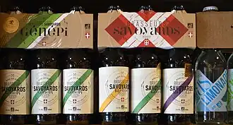 Brasseurs Savoyards Génépi, Brasseurs Savoyards Blonde en BS Limonade in een winkelrek