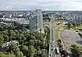 Overzicht van Petržalka vanuit de panoramatoren van de Nieuwe Brug
