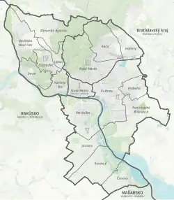 Situering in het noorden van de stad.