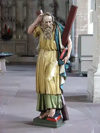 De Heilige Apostel Andreas (houten beeld uit ca. 1600)