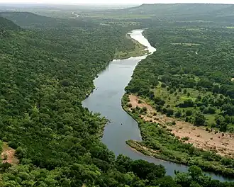 De Brazos ten zuiden van de Possum Kingdom Lake in Palo Pinto County