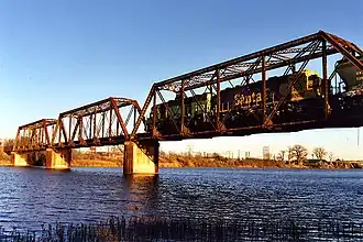 Spoorwegbrug over de Brazos in Waco