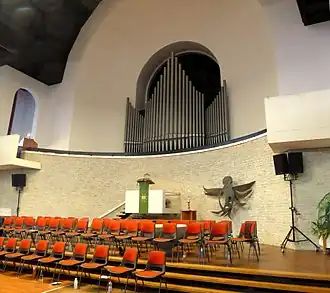 Breepleinkerk, interieur met orgelfront