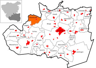 Kaart van Breitenfeld (Altmark)