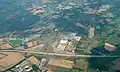 Dreieck Stuhr, waar de A28 (vanuit boven) de A1 ontmoet. (2010)