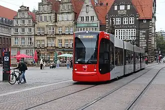 Avenio tram in het centrum
