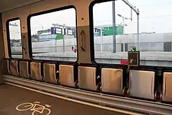 Fietsenafdeling met klapzittingen