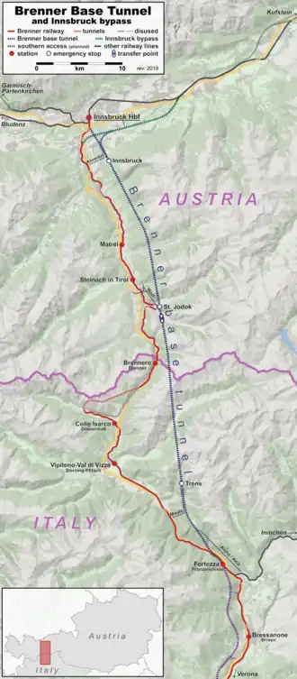 Brenner-basistunnel op de kaart