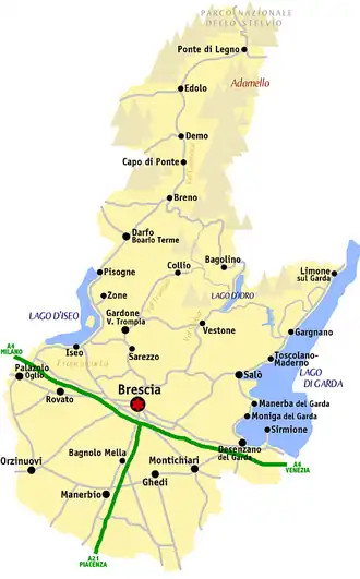 Kaart van Brescia (BS)