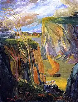 Bretonse vrouwen bij de klif