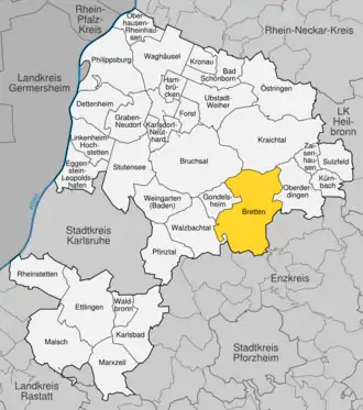 Kaart van Bretten (Duitsland)