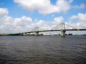 Burg over de rivier de Magdalena in Sitionuevo