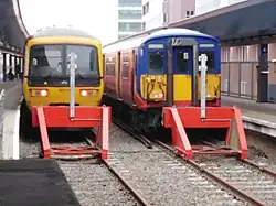 British Rail materieel op de kopsporen aan de zuidoostkant