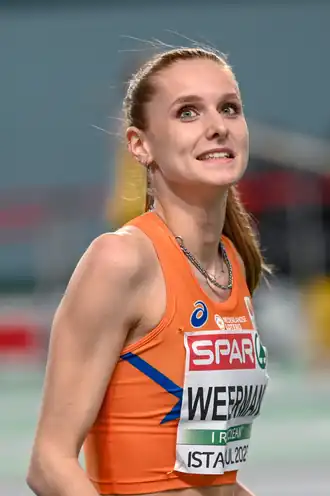 Britt Weerman sprong op de EK indoor in Istanboel 2023 naar het zilver.