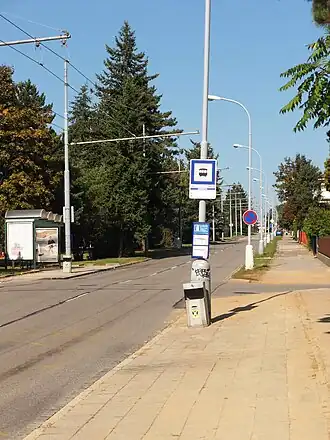 Trolleybushalte in Brno (Tsjechië), 2011