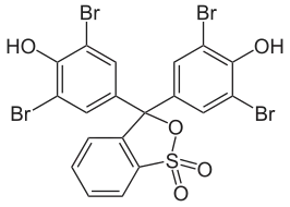 structuurformule van broomfenolblauw