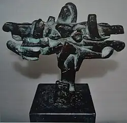 Bronzen abstract beeld, 2000