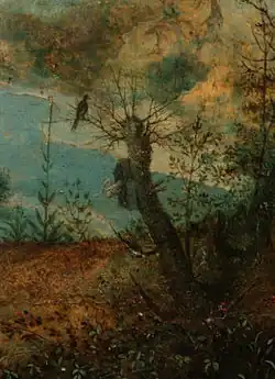 Wilg met vallend afgodenbeeld