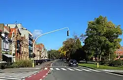 De Komvest aan het kruispunt met de Vlamingdam