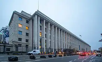 Gevel van het gebouw van de Nationale Bank van België