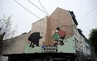 Stripmuur in Brussel.