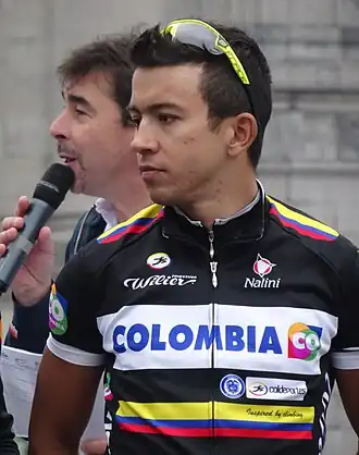 Arango aan de start van de Brussels Cycling Classic 2014.