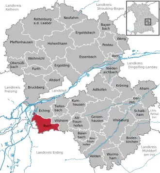 Kaart van Buch am Erlbach