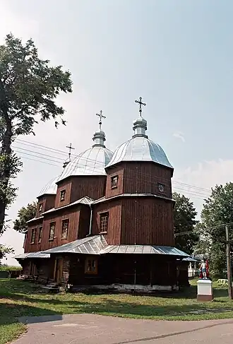 Een houten kerk in Budynin
