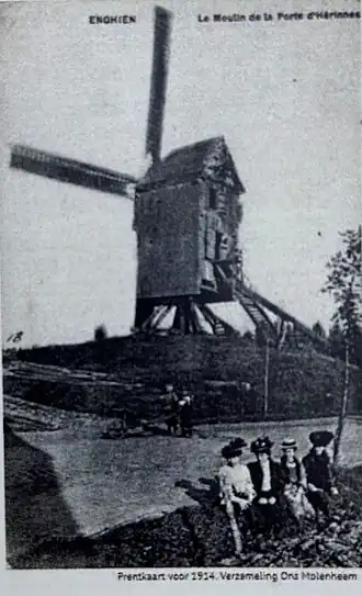 Prentkaart (voor 1914) van de Buitenmolen in Herne. Bron: Ons Molenheem