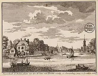 Nieuwerhoek rond 1719 afgebeeld