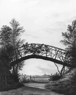 Brug in de tuin van de buitenplaats van de familie Roedig