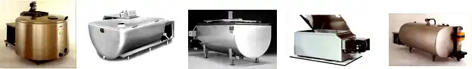Verschillende modellen melkkoeltanks