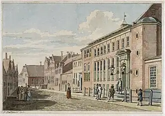 Het Ommelanderhuis op een aquarel van Jan Bulthuis uit 1786