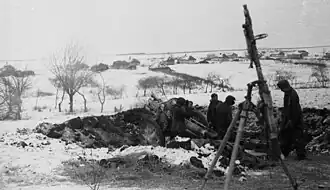 Artilleriestelling in de winter, 1943