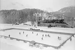 Het ijsstadion van Sankt Moritz in 1931