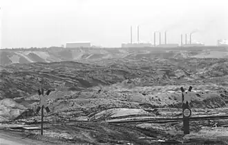 Bruinkoolwinning bij Schwarze Pumpe in de DDR-tijd