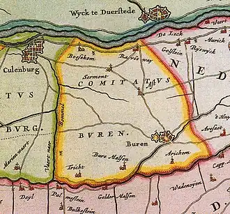 De graafschap Buren in 1665