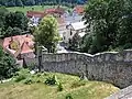 Verbindingsmuur in de stadsomwalling tussen de stad en de burcht
