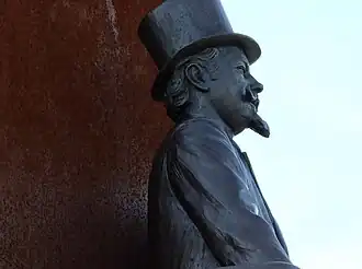 "Burgemeester Jan Van Rijswijck", gedeelte van een sculptuur op het het Eilandje in Antwerpen