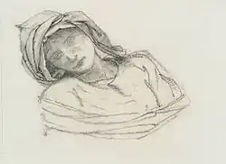 Studie van het hoofd van Merlijn