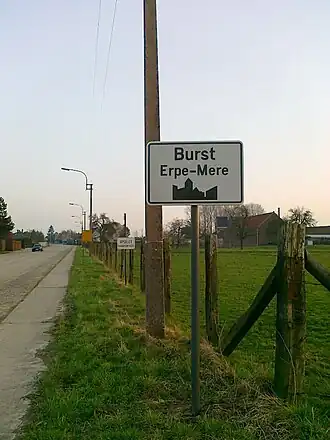 Bord bebouwde kom in Burst