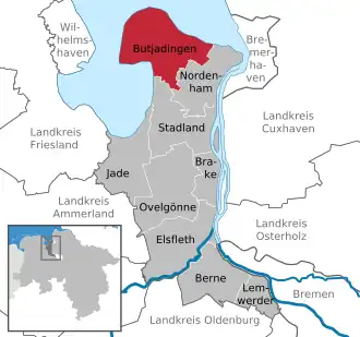 Kaart van Butjadingen