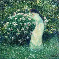 Lili Butler in de tuin van Monet