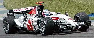 Jenson Button in de kwalificatie van de (GP van de VS 2005)