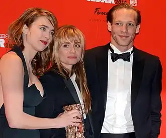 Adèle Haenel, Katell Quillévéré en Paul Hamy bij de uitreiking van de Césars (2014)